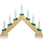 Sedmiramenný svícen 7LED dekor dřevo – Zboží Dáma