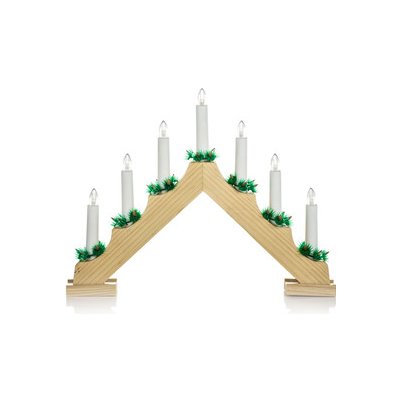 Sedmiramenný svícen 7LED dekor dřevo – Zboží Dáma