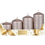 Sada adventních svíček, stupňovité TAURUS bílošedá 5 x 6/7,5/9/10,5 cm, 4 ks – Hledejceny.cz
