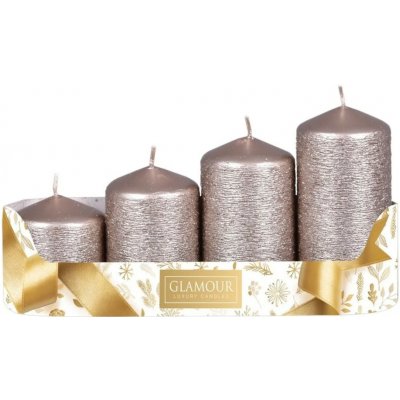 Sada adventních svíček, stupňovité TAURUS bílošedá 5 x 6/7,5/9/10,5 cm, 4 ks – Hledejceny.cz