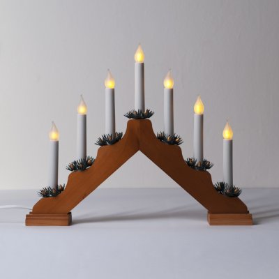 Exihand Filament Adventní svícen dubový s čirou žárovkou 7x34V 0,2W – Zboží Mobilmania