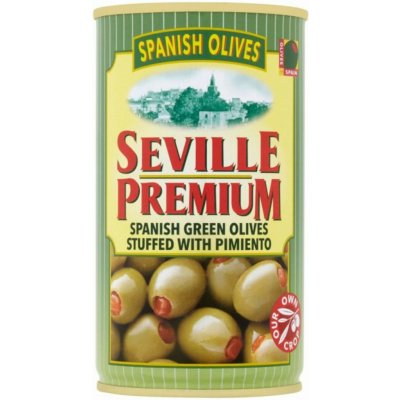 Seville premium Zelené olivy s papričkou 350 g