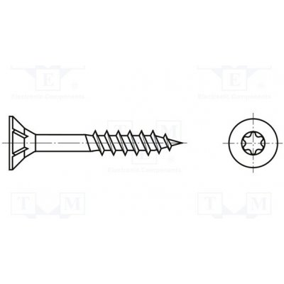 BOSSARD 3675830 Vrut; do dřeva; 4,5x45; Hlava: kuželová; Torx®; TX20; kalená ocel – Hledejceny.cz