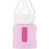 Láhev a nápitka EcoViking skleněná kojenecká lahev široká růžová 120ml