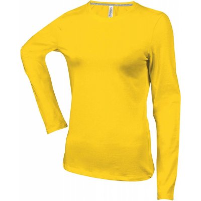Bavlněné tričko s dlouhým rukávem Kariban Yellow
