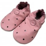 Carozoo kožené capáčky s koženou podrážkou růžové perforované růžová – Zboží Mobilmania