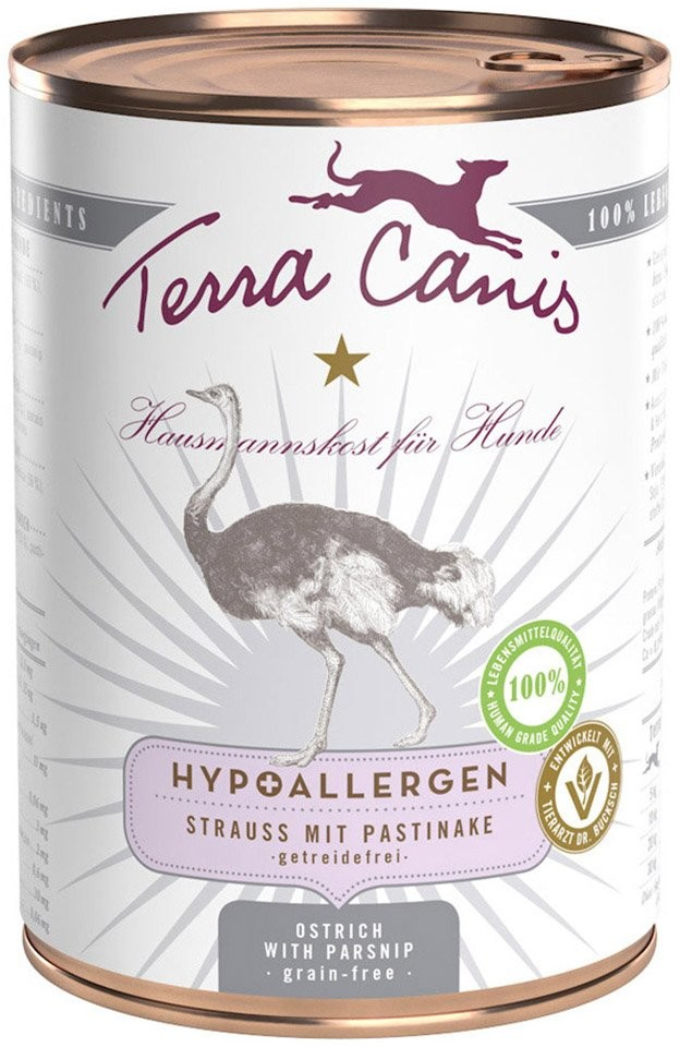 Terra Canis Hypoalergenní pštrosí maso s pastiňákem bez přídavku obilovin 6 x 400 g
