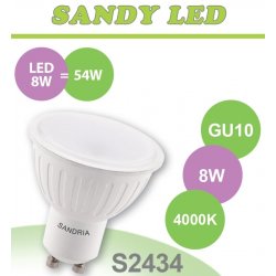 SANDRIA LED žárovka GU10 S2434 SANDY LED GU10 8W SMD 4000K