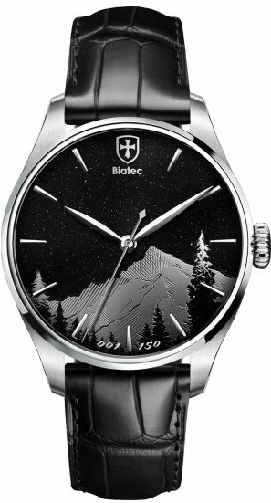 Biatec Dark Sky - edice Kriváň - Černý kožený řemínek z pravého aligátora