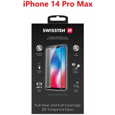 Swissten sklo ultra durable 3d FullGlue Glass Apple iPhone 14 pro max černé 83923 – Zboží Živě
