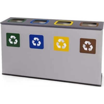 Meva-Tec Odpadkový koš na tříděný odpad EKO – 4 x 60 l – Zboží Mobilmania