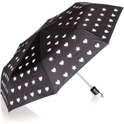 Pretty up deštník měnící barvu černý se srdíčky