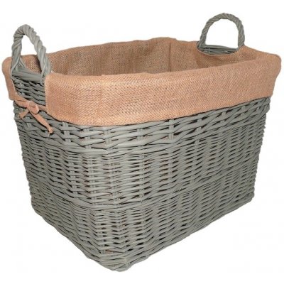 Košíkárna Koš na dřevo proutěný s látkou 48x38 cm – Sleviste.cz