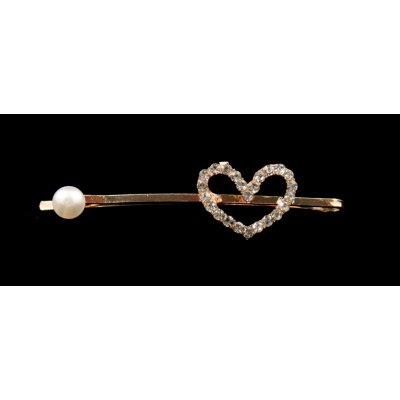 Sponka se štrasovým srdíčkem a perličkou – Zboží Dáma