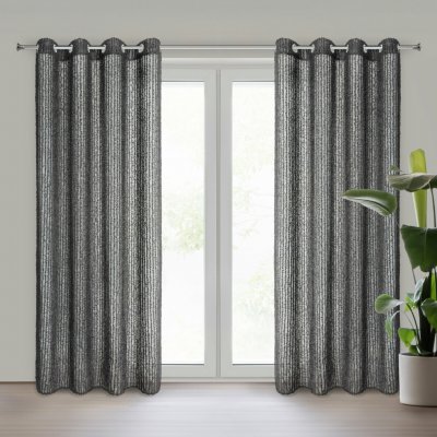 Eva Minge ZÁVĚS NA KROUŽCÍCH TIFFANY 135X250 CM ČERNÁ – Hledejceny.cz
