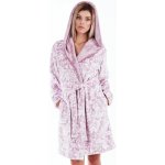 Vestis župan s kapucí Flora mauve mist – Zboží Dáma