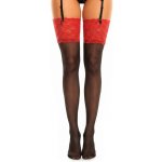 Glamory punčochy na podvazky Luxury 20 DEN s luxusní vysokou krajkou black-red – Zboží Mobilmania