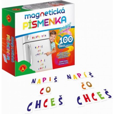 Alexander Hra Písmenka magnetická set 100 ks na lednici – Zboží Mobilmania