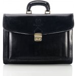 Paolo Peruzzi Exkluzivní kožená pánská aktovka černá – Zboží Dáma