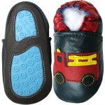 Carozoo Kožené capáčky s gumovou podrážkou hasiči Černá – Zboží Dáma