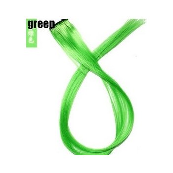 clip in vlasy barevný klip pramínek do vlasů v délce 50cm zelený