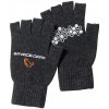 Rybářská kšiltovka, čepice, rukavice Savage Gear Rukavice Knitted Half Finger Glove Dark Grey Melange