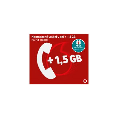 Vodafone SIM Předplacená karta edice Volej 1,5GB + 100 Kč kredit (+ 5GB dat za aktivaci do 31.5.) – Zboží Mobilmania