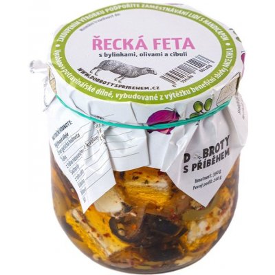 DOBROTYSPRIBEHEM.CZ Nakládaná řecká Feta s bylinkami a olivami 390 g – Sleviste.cz