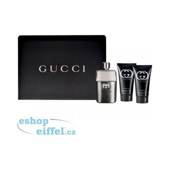 Gucci Guilty Pour Homme EDT 90 ml + sprchový gel 50 ml + balzám po holení 75 ml dárková sada