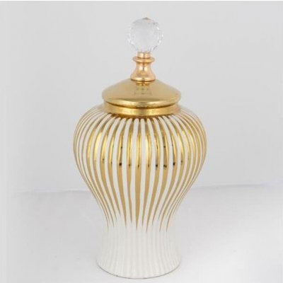 Eurolamp | Keramická dóza 35x17,5 cm zlatá/bílá | EU0505 – Hledejceny.cz