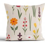 MKLuzkoviny.cz Bavlna Renforcé Rozkvetlá louka přírodní 40 x 40 cm – Sleviste.cz