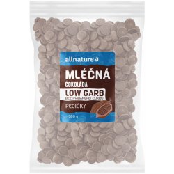 Allnature LOW CARB Čokoláda mléčná pecičky 500 g