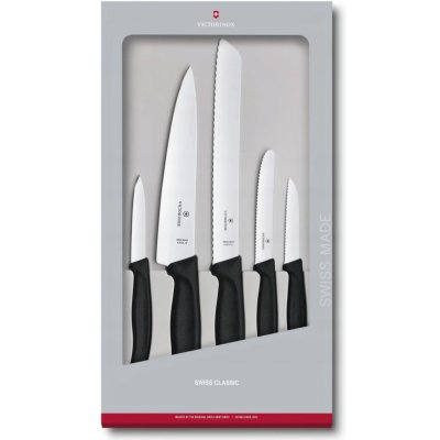 Victorinox Swiss Classic Sada kuchyňských nožů Černá Nerezová Ocel 5 ks – Zboží Dáma