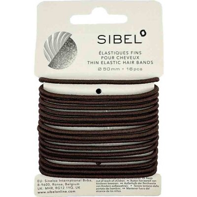 Sibel Elastic Elastic Thin Hair Bands Brown 50 mm 16 ks – Zboží Mobilmania