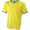 Pánské Tričko James & Nicholson pánské tričko Flag-T JN017žabí zelená žlutá