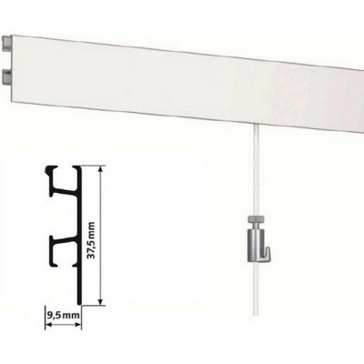 Závěsný systém na obrazy - Click Rail PRO Lišta bílá přetíratelná 3m – Sleviste.cz
