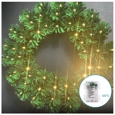 Aigostar LED Venkovní vánoční věnec 72xLED 3xAA pr. 50cm IP44 teplá bílá AI2272 – Hledejceny.cz