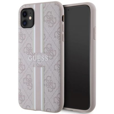 Pouzdro Guess iPhone 11 / XR 4G Printed Stripes MagSafe růžové – Zbozi.Blesk.cz