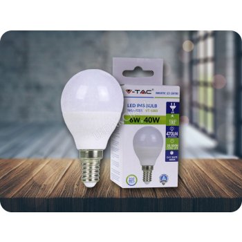 V-tac E14 LED žárovka 6W P45 Teplá bílá