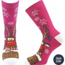Boma RUDOLF vánoční froté ponožky růžová