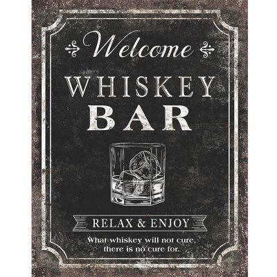 Plechová cedule Whiskey Bar 32 cm x 40 cm – Zbozi.Blesk.cz