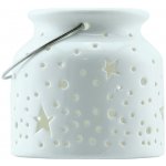 Vánoční svícen 14 x 14 x 11,5 cm bílý – Zbozi.Blesk.cz