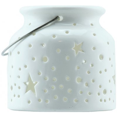 Vánoční svícen 14 x 14 x 11,5 cm bílý – Zbozi.Blesk.cz