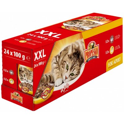 Propesko Kompletní krmivo pro dospělé kočky všech plemen 24 x 100 g – Zboží Mobilmania