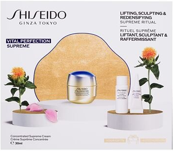 Shiseido Vital Perfection Concentrated Supreme Cream : denní pleťový krém Vital Perfection Concentrated Supreme Cream 30 ml + pleťové sérum Vital Perfection LiftDefine Radiance Serum