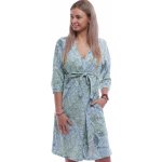 Lehký dámský župan s listím 1G0631 zelená – Zboží Dáma