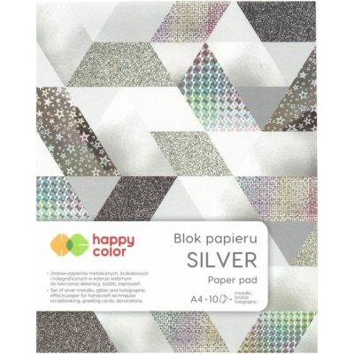 Happy Color Sada efektních papírů Silver A4 10 ks – Zboží Mobilmania
