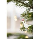 IB LAURSEN Závěsná vánoční ozdoba Goose 5,5 cm Varianta A červená barva bílá barva kov