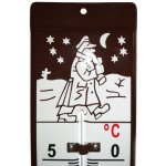 Venkovní smaltovaný teploměr, Hnědobílý, Motiv Švejk, 500x90mm – Sleviste.cz