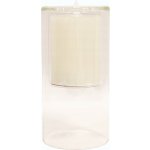 Mat Svíčka LED pr.10x20cm blikající plamen ve skle IVORY – Hledejceny.cz